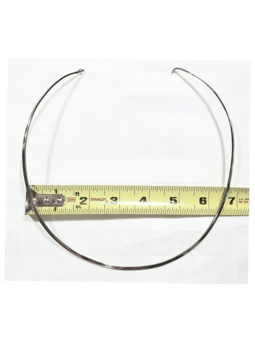 Simple Neck Ring Wire Torque Chic Minimalist Oval kinda 925 Silver Mexico Taxco - Picture 6 of 10